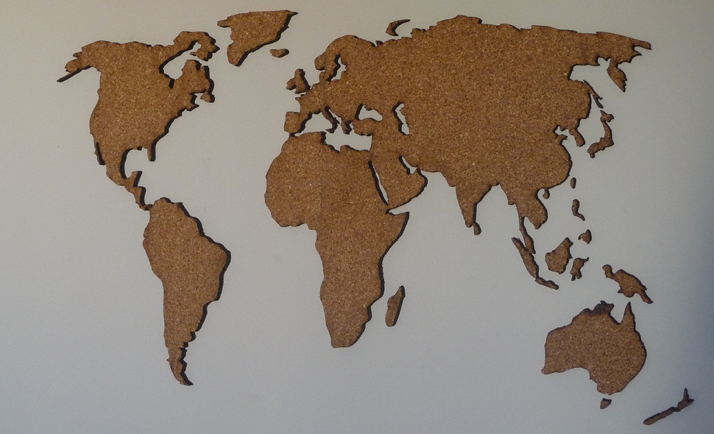 Carte du monde en liège