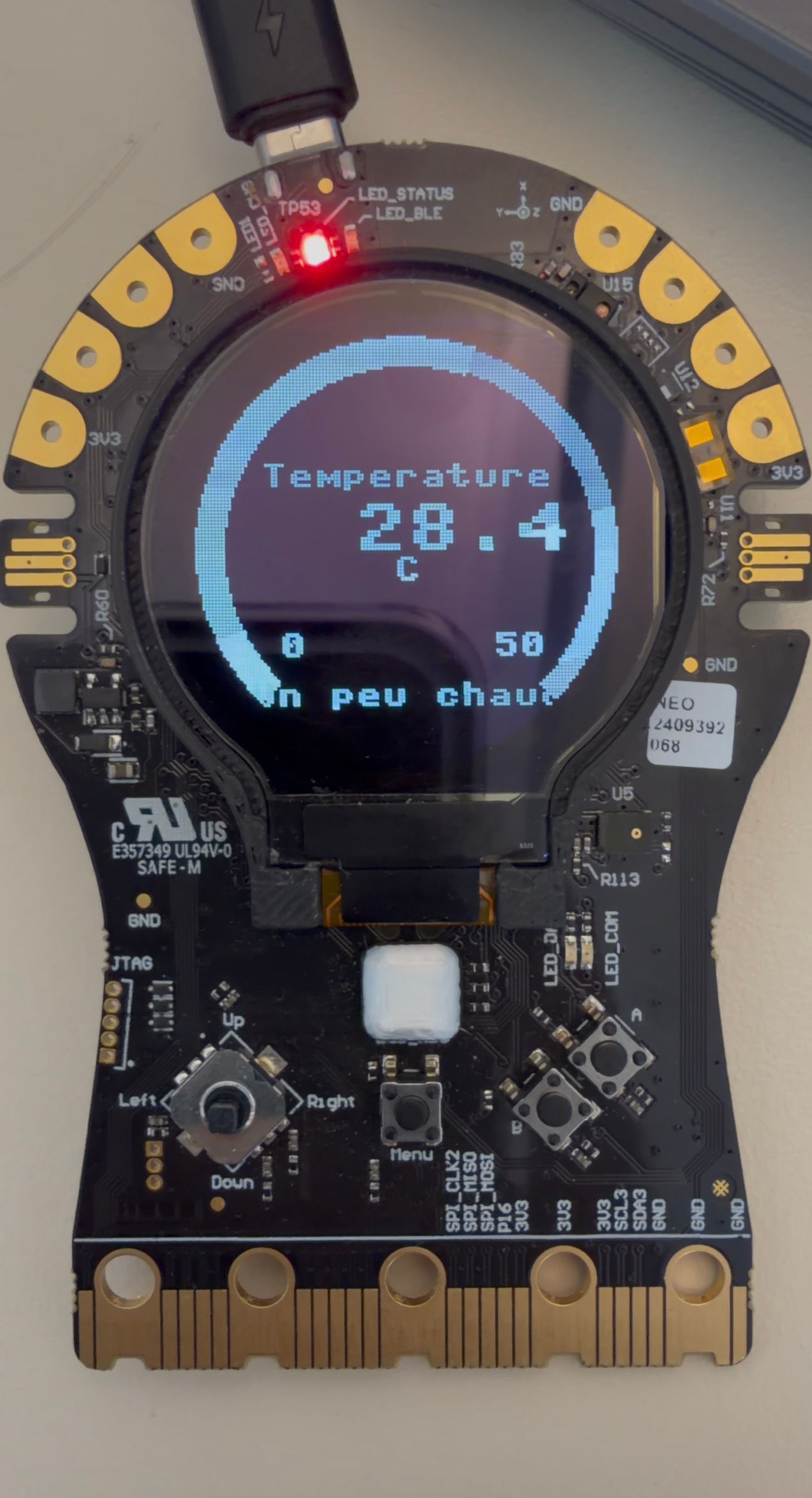 Thermomètre très lisible sur la STeaMi